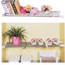 BAOYOUNI Adjustable Closet Tension Shelf Rod Expandable Clothes Hanging Rail Pole Dividers Wardrobe Space Saving Storage Organizer Ivory, 46.85-75 Inches