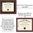 Diploma Frame 14x17 with Black Mat Fits Document, Certificate or 16x20 Picture without Mat, 17x14 Cherry Red Frame for Wall Mounting