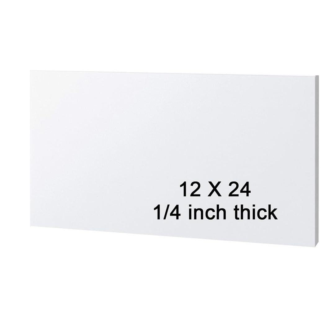 HDPE Sheet 1/4-12" x 24" High Density Polyethylene Sheets with Protective Film 1/4 Thick HDPE Plastic Sheet Board Solid Plastic Block for Flat Panel DIY Projects Machining Home (White)