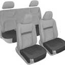 Motor Trend Seat Covers for Cars Trucks SUV, Faux Leather Full Set Black Padded Car Seat Covers with Storage Pockets, Premium Interior Car Seat Cover