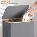 efluky Laundry Hamper with Lid, Trio Laundry Basket with 2 Removable Bags, 3 Section Laundry Bin with Bamboo Handles for Bathroom, Bedroom & Laundry Room, 160L (42.3 Gallon) Silver Grey