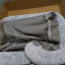 Cat Window Sill Perch with Large Bolster, Easy to Adjust & Assemble Cat Window Seat for Windowsill & Bedside, Pet Hammock Bed for Large Cats and Kittens (Grey, L)