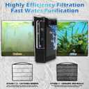 Turtle Tank Filter Aquarium Filter Power Adjustable 20-75 Gal. 290GPH Large Internal Filter 3-Stage Waterfall Bio-Filtration Low Water Level for Freshwater Saltwater Fish Tank Reptile Shrimp Frog