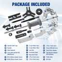 WORKPRO 9-Way Slide Hammer Puller Set, 27-Piece Slide Hammer Kit, Wheel Bearing Removal Tool for Front Hub & Rear Axle, Heavy Duty Bearing Puller Set with Carry Box