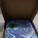 Mahjong Mat Non-Slip 32.68x32.68 Inch | Noise Reduction Game Table Mat with Carrying Bag - for Mahjong, Board Games, Dominoes, Poker Cards, Tabletop Gaming（Blue/Peacock）