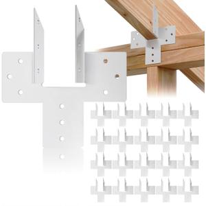 20 Pcs Hurricane Ties for Rafter, 18-Gauge Hot Dip Heavy Duty Joist Hanger, Upgraded 1.2mm Thicken 15 Installen Holes Strengthen Load-Bearing, 2x Truss To Rafter Connector For Roofing, Silver