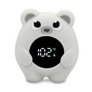 Baby Bath Thermometer - Safety Bathtub Thermometer & Room Thermometer with Water Temperature Warning - Floating Bear Baby Bath Tub Toy for Toddlers Girls Boys Newborn Kids, Grey