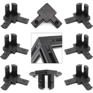 8Pcs 2020 Aluminum Extrusion T Slot Corner Bracket 20 Series Extruded Hardware 3 Way Tri Connector with Set Screw for 20/20 2040 T V Slot Black Aluminum Profile Frame Fitting