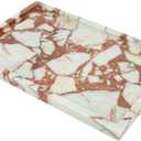 100% Natural Marble Serving Tray Luxury Marble Storage Tray for Home Decor Stone Tray for Bathroom/Kitchen/Vanity/Dresser,Plate Holder for Tissues, Candles, Towel