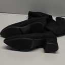 Mtzyoa Women Over The Knee Boots Suede Thigh High Low Block Heel Stretch OTK Walking Comfort (7.5, Black/2 Inch Heel)