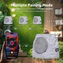 MIKK Outdoor Rock Speakers Waterproof Patio with Lights Color,Multi-Sync Up to 100 Speakers Pairing Solar Powered Rock Speaker Rechargeable for Pool Party Yard Garden Outside 2 Pack