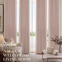 jinchan Pink Blackout Curtains 108 Inch Farmhouse Rod Pocket 2 Panels, 50"W x 108"L