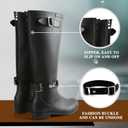 Rain Boots for Women, Waterproof Anti-Slip Knee High Rubber boots, Fashion Comfy Tall Water Boots Lightweightr Garden Booties for Outdoor