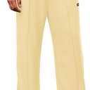 ZAFUL Men's Baggy Drawstring Elastic Waist Sweatpants with Pockets Solid Color Straight Patchwork Wide Leg Lounge Long Pants (M)