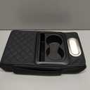 Car arm Rest Cover Pad, 5-in-1 Center Console Cover with Cup Holder, Tissue Box Slot, Mobile Phone Storage Slot, Suitable for Most Car Console Organizer, 13.8''x7.1''x3.0'', (Black)