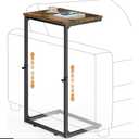 Vagusicc C Shaped End Table for Couch, 33.2'' Tall C Table Adjustable Height Side Table, Small Side Table for Small Spaces, Couch Tables That Slide Under, Tv Tray Table for Living Room, Rustic Brown