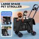 Pet Stroller Cat Dog Stroller Travel Folding Pet CarriersBlack