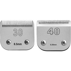 VALLNEIsize 40/30 Detachable Pet Dog Grooming Ceramic Blades Compatible with Oster A5,Wahl KM10 Series Clipper,Cut Length 1/100 to 1/50 in,2 Count