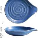 Spoon Rest, Large Ceramic Spoon Holder for Stove Top, Heat-Resistant Cooking Spoon Rest for Kitchen Counter Decor, 5 Inches, Blue