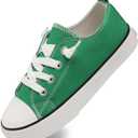 Toddler Little Kid Cushioned Canvas Shoes Slip On Sneakers Soft and Durable (Green, 7)