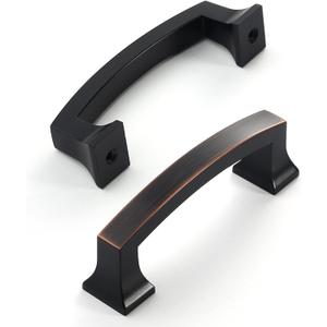 Amerdeco 10 Pack Oil Rubbed Bronze 3 Inch(76mm) Hole Centers Kitchen Cabinet Pulls Cabinet Hardware Kitchen Handles for Cabinets Cupboard Handles Drawer Pulls ZH0009ORB (3"/76MM Hole Center)