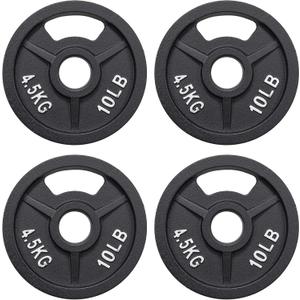 Fitvids 2-Inch Olympic and 1-Inch Standard Cast Iron Weight Plate for Strength Training & Weightlifting, Multiple Weights