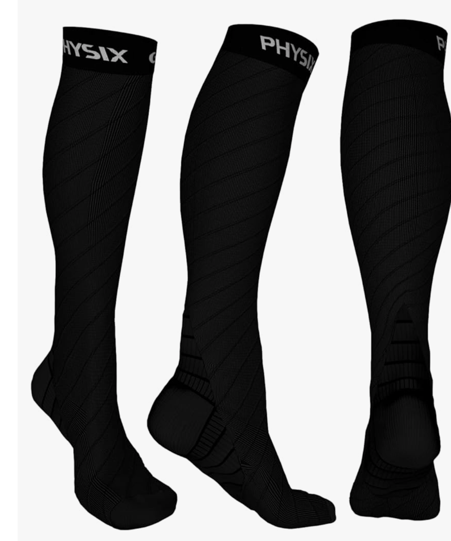 Physix Gear Compression Socks 20-30 mmHg - Men & Women - Running, Nurses, Shin Splints, Flight, Travel S/M