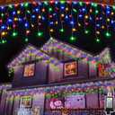 1296 LED Christmas Lights with 288 Drops, 131ft Christmas String Lights with 8 Modes, Waterproof Outdoor Decorations Fairy Lights with Timer Memory for Xmas Party Patio Window Fence Multicolor (131 FT with 288 Drops)