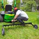 Brinly 48" Tow Behind Grass Dethatcher, Removes Thatch on Large Lawns in Less Time - Flat Black