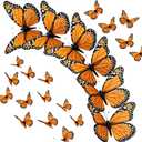 24 Pcs Monarch Butterfly Decorations, 4.72'' Orange Fake Butterflies3D Halloween Monarch Butterfly Wall Decor for Fridge, Crafts,Wall, Party, Christmas Wedding, Halloween