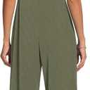 Anyally Women's Casual Jumpsuits Sleeveless Wide Leg Overalls Adjustable Romper with Pockets 2026 Summer Trendy Outfits (Green, XXL)