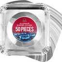Gas Stove Burner Liners (50 Pack) - Disposable Aluminium Foil Covers, 8.5 Heat-Resistant Protector, Fits Gas or Electric Ranges, Thick Foil for Mess-Free Cooking, Perfect Stove Cover for Kitchen