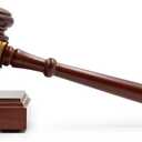 Wooden Gavel and Sound Block for Judge Lawyer Auction (1 Set)