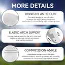 likloks Light Compression Socks (8-15 mmHg) - Cushioned, Arch Support, Breathable - Crew/Over-the-Calf/Knee High - 3 Pairs (Black)