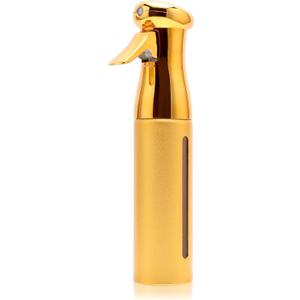 Salon Style Hair Spray Misting Bottle, Fine Mist Continuous Spray Bottle10 Oz Shiny Aerosol Free Water Mister for hairstyling,Cleaning Solutions Dispensing (Gold)