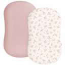 Muslin Baby Lounger Cover 2 Pack, Soft Breathable Newborn Lounger Pillow Cover for Boys Girls Infant (Rosy)