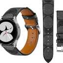 Leather Bands Compatible with Samsung Galaxy Watch 5/4/6 40mm 44mm/5 Pro 45mm/4 Classic 42mm 46mm, 20mm Luxury Retro Leather Straps for Galaxy Active 2 40mm 44mm/Watch 3 41mm Women Men