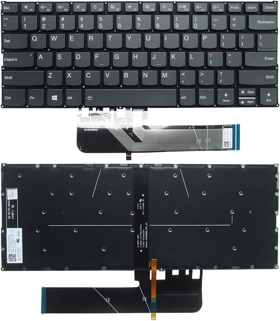 Laptop Replacement US Layout Backlit Keyboard for Lenovo IBM Yoga 530 530-14 530-14IKB 530-14ARR Flex 6-14ARR 6-14IKB Gray