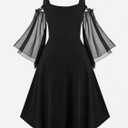 Rosegal Women Plus Size Punk Gothic Dress (XXL)