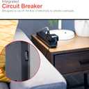 GE Pro 6-Outlet Surge Protector, 4 Ft Extension Cord, 840 Joules, Power Strip, Flat Plug, Integrated Circuit Breaker, Wall Mount, UL Listed, Black, 37051