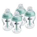 Tommee Tippee Advanced Anti-Colic 9 Oz BPA Free Baby Bottles, Newborn 0+ Months, Slow Flow Breast-Like Nipple, Unique Design Keeps Air Away from Milk and Baby, Clear, Pack of 4