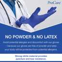 ProCure [200 Count] Disposable Nitrile Gloves - Latex Free, Powder Free Medical Exam Gloves (M)