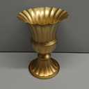 Sziqiqi Gold Flower Arrangements Vase for Wedding Table Centerpiece - 9in Metal Planter Vase Pot for Artificial Real Flower Small Trumpet Plant Urn for Garden, 1 Pack