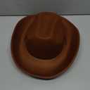 COLLECT PRESENT Plain Felt Cowboy & Cowgirl Hat for Men, Women, and Teens | Western Studded Cowboy Hat in Adult Sizes (Brown)