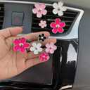 4 x Daisy Car Decoration Flower Air Vent Clip Air Conditioning Outlet Clip (4PCS-Black-No Scent)