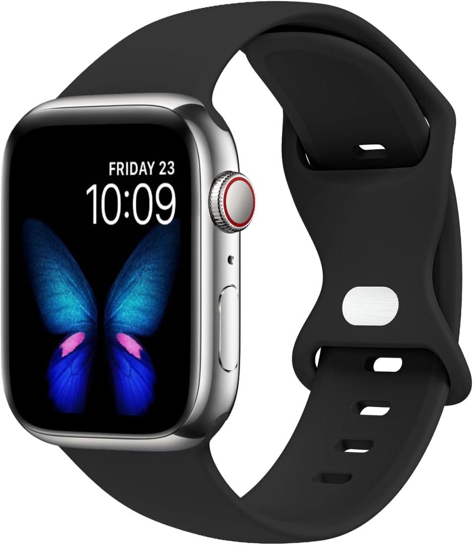 Sport Bands Compatible with Apple Watch Ultra 3/2/1 49mm, Series 11/10 46/42mm, 9/8/7 45/41mm, SE 6/5/4 44/40mm, 3/2/1 42/38mm S/M M/L for Women Men Silicone iWatch Band