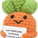 ZWJZMC Mini Funny Positive Carrot Cute Knitted Potato Creative Wool Crochet Inspirational Cheer Up Christmas Birthday Small Gift for Women Girlfriend Coworker Friend Sister Her Room Office Decor