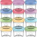 KeaBabies 12pk 4oz Glass Baby Food Containers with Lids - Leak-Proof, Microwavable Small Glass Jars, Baby Purees & Toddler Snack Storage Containers, BPA-Free, Dishwasher & Freezer Safe (Nord)