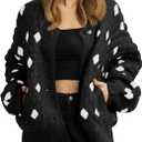 Cardigan Sweater Shawl Collar Long Sleeve Drop Shoulder Sweaters Knit Tops Size M