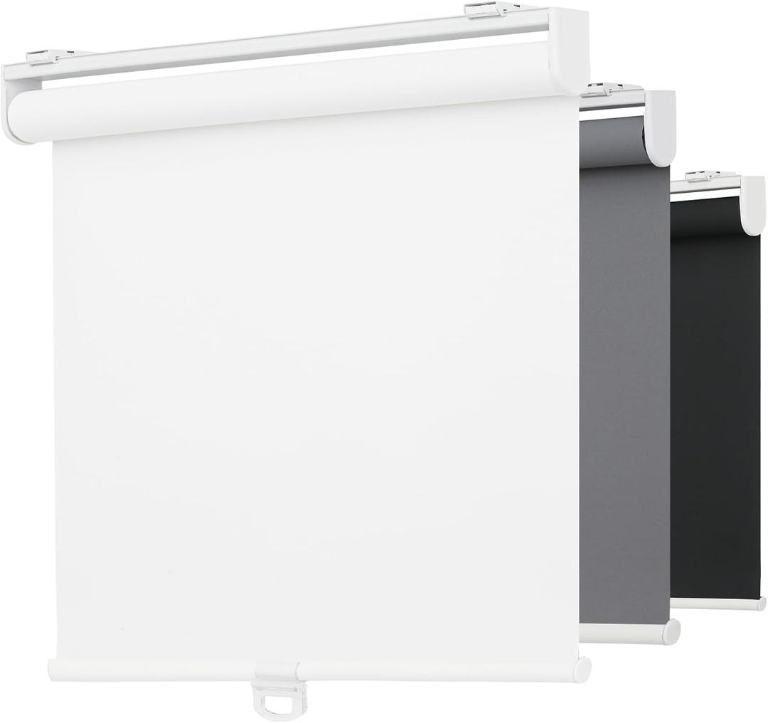 Indoor Cordless Roller Shades for Windows,Light Filtering Rolled Up Blinds with Spring System,Thermal Insulated UV Protection Fabric for Home and Office (White,48" W x 72" H)